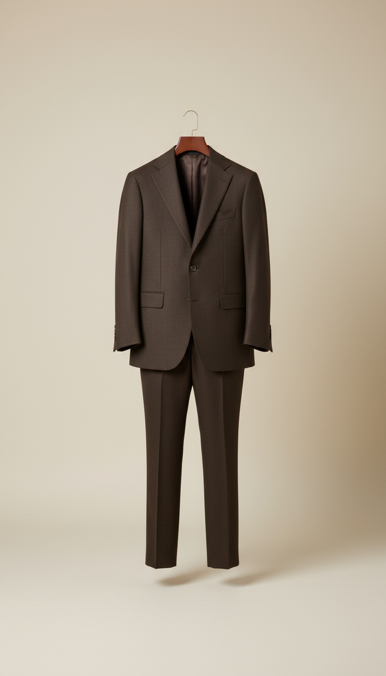 Costume en laine espresso sur mesure