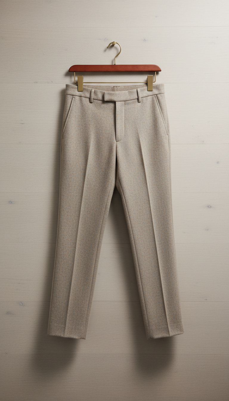 Pantalon en laine tailored oatmeal